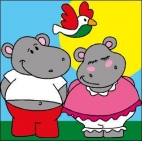 Canevas Couple Hippo