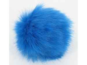 Pompon fourrure décoratif Bleu