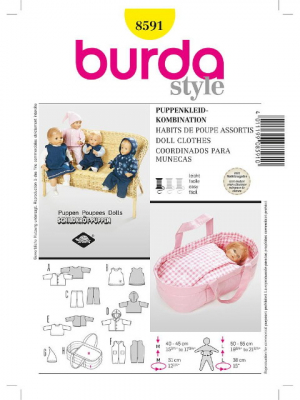 Patron Burda Creative 8591 habits de poupée