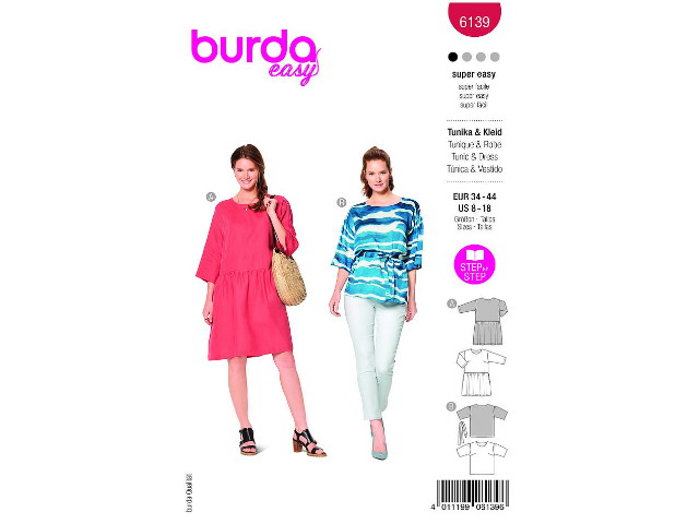 Patron de couture Burda Tunique & Robe 6139